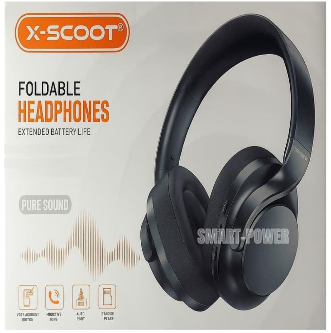 سماعات رأس لاسلكية قابلة للطي X Scoot - XS-652 مع صوت نقي وعمر بطارية طويل